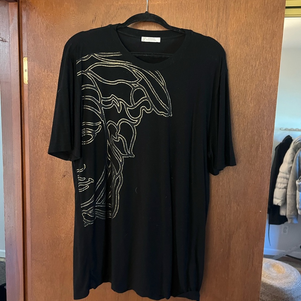 Versace Black and Gold Graphic Men's Tee